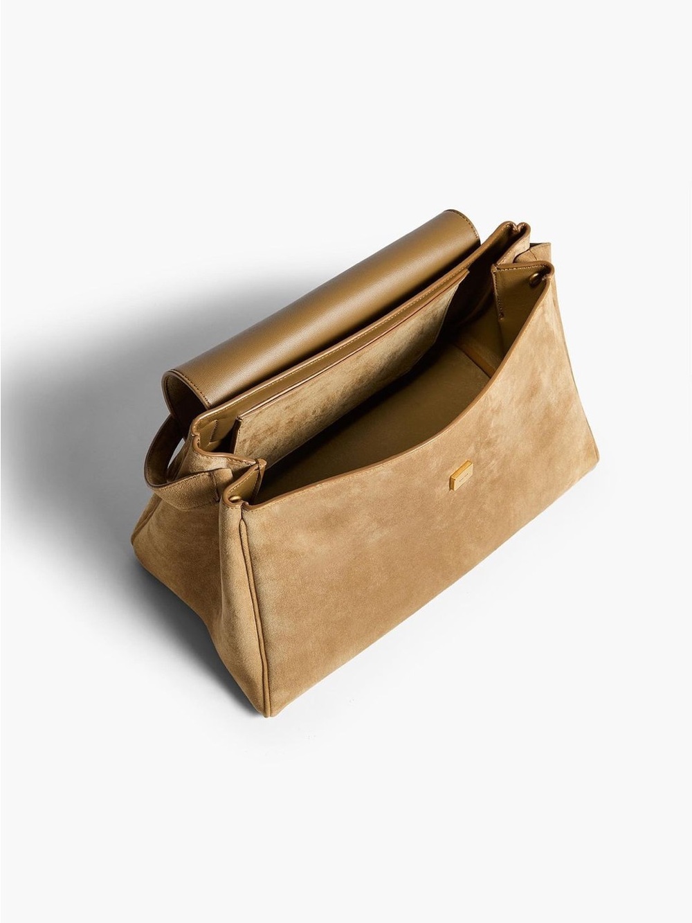 KHAITE AUDREY TOP HANDLE BAG in Mud Suede NEW - Picture 13 of 16
